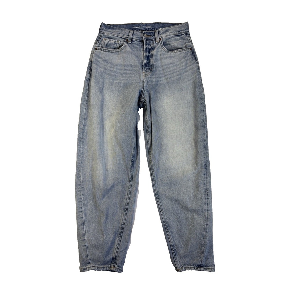 Old Navy Women's 8 Extra High Rise Balloon Light Wash Jeans Streetwear Baggy
